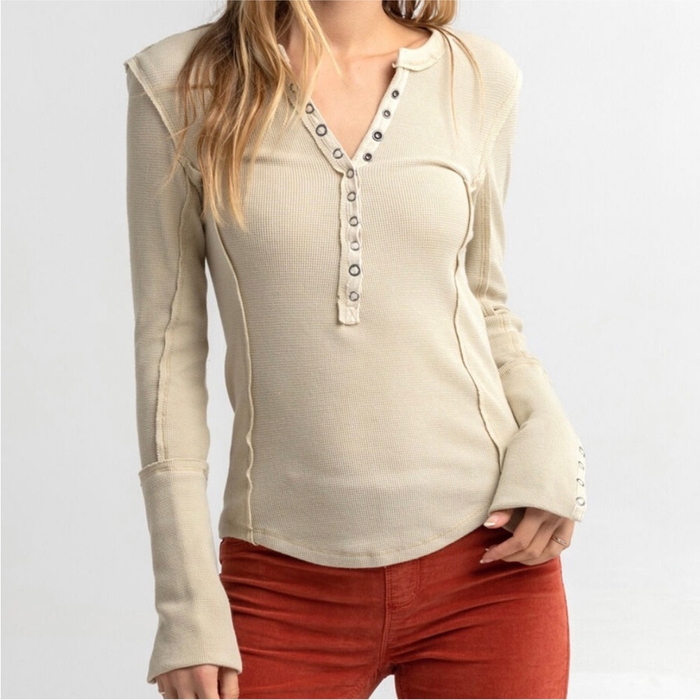 Anthropologie We The Free Oatmeal Nailed It Thermal Henley
